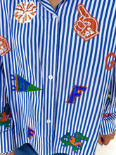 Load image into Gallery viewer, Queen Of Sparkles Florida Mini Icon Striped Button Down