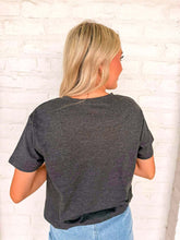 Load image into Gallery viewer, Fill My Cup Cropped Charcoal Tee