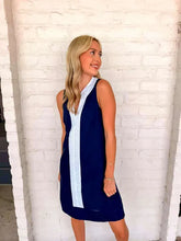 Load image into Gallery viewer, Dear Miss Navy Linen Dress