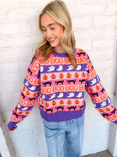 Load image into Gallery viewer, Happy Halloween Purple Sweater