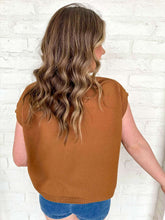 Load image into Gallery viewer, First To Know Deep Camel Sweater Vest