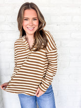 Load image into Gallery viewer, Fired Up Camel Stripe Top