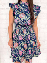 Load image into Gallery viewer, THML Growing Up Navy Floral Dress