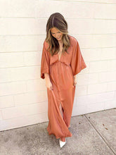 Load image into Gallery viewer, Date Night Caramel Kimono Maxi Dress