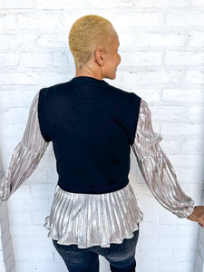 THML Metallic Vibes Black Top