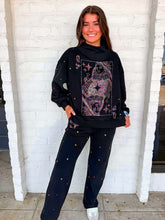 Load image into Gallery viewer, Queen Of Sparkles Black Rainbow Jeweled Sweat Pant