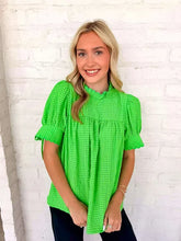 Load image into Gallery viewer, Seersucker Sweetness Green Top