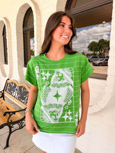 Load image into Gallery viewer, Queen Of Sparkles Green Football Field Queen Card Logo Top