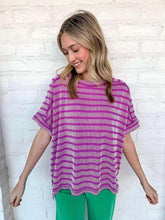 Load image into Gallery viewer, See You Again Striped Light Plum Top