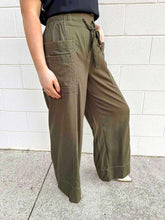 Load image into Gallery viewer, Want To Go Olive Tie Pants
