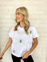 Load image into Gallery viewer, Jordan Amanda Multi Rhinestone Spider Web Tee