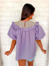 Load image into Gallery viewer, Vintage Smock Purple Gameday Top