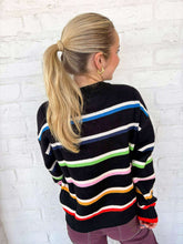Load image into Gallery viewer, THML Stripe Love Black Sweater