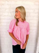 Load image into Gallery viewer, Seersucker Sweetness Pink Top