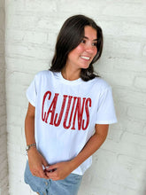 Load image into Gallery viewer, Jordan Amanda White &amp; Red Cajuns Top