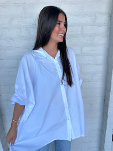Over The Sea White Oversized Top