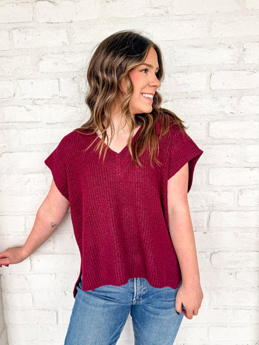 Talk The Talk Burgundy Top