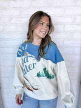 Load image into Gallery viewer, Queen Of Sparkles Blue &amp; White &quot;Ski Ya Later&quot; Sweatshirt
