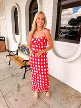 Load image into Gallery viewer, Grateful Gingham Red Skirt Set