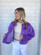 Load image into Gallery viewer, For The Plot Purple Fur Coat