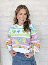 Load image into Gallery viewer, Queen Of Sparkles Colorblock Stripe Shell Sweatshirt