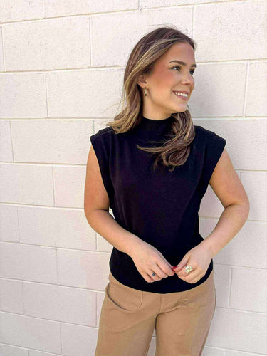 Knit To Be Black Top