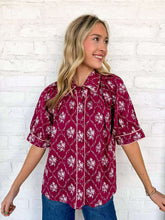 Load image into Gallery viewer, Light Up The Night Burgundy Top