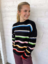 Load image into Gallery viewer, THML Stripe Love Black Sweater