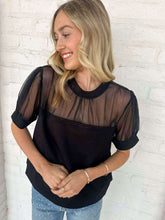 Load image into Gallery viewer, Solid And Sheer Black Top