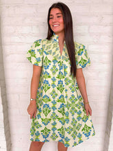 Load image into Gallery viewer, Easy Going Green &amp; Blue Dress