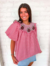 Load image into Gallery viewer, Vintage Smock Crimson Gameday Top