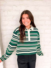 Load image into Gallery viewer, Miles On It Stripe Green Top