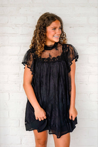 Make A Deal Black Lace Dress