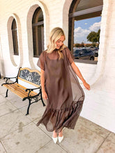 Load image into Gallery viewer, Delicate Darling Brown Midi Dress