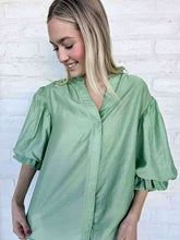 Load image into Gallery viewer, Show You Care Green Rhinestone Top