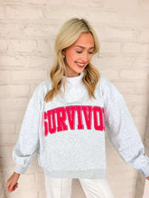 Load image into Gallery viewer, Queen Of Sparkles Grey Mock neck Survivor Sweatshirt
