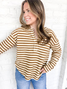 Fired Up Camel Stripe Top
