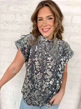 Load image into Gallery viewer, THML Sequin Joy Dark Gray Top