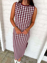 Load image into Gallery viewer, Check Mate Maroon Skirt Set