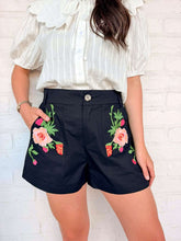 Load image into Gallery viewer, Searching For The Flowers Black Shorts