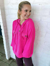 Load image into Gallery viewer, Stay Warm Pullover Fuchsia Hoodie