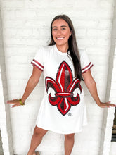 Load image into Gallery viewer, Queen Of Sparkles ULL Oversized Mascot Tee Dress