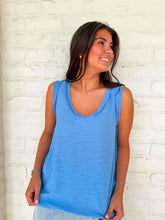 Load image into Gallery viewer, Coffee Run Cornflower Blue Tank