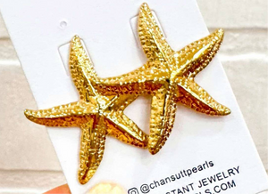 Gold Starfish Earrings