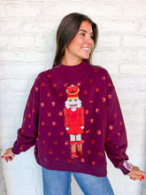 Load image into Gallery viewer, Queen Of Sparkles Red Polka Dot QOS Card Logo Nutcracker Mockneck Sweatshirt