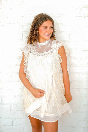 Make A Deal Cream Lace Dress