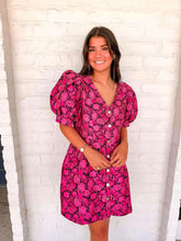 Load image into Gallery viewer, Poppy Love Pink Jacquard Dress