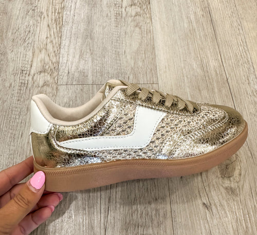 Modern Gold And White Sneaker