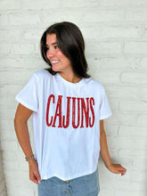 Load image into Gallery viewer, Jordan Amanda White &amp; Red Cajuns Top