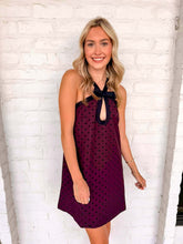 Load image into Gallery viewer, Flourish Remains Burgundy Polka Dot Dress
